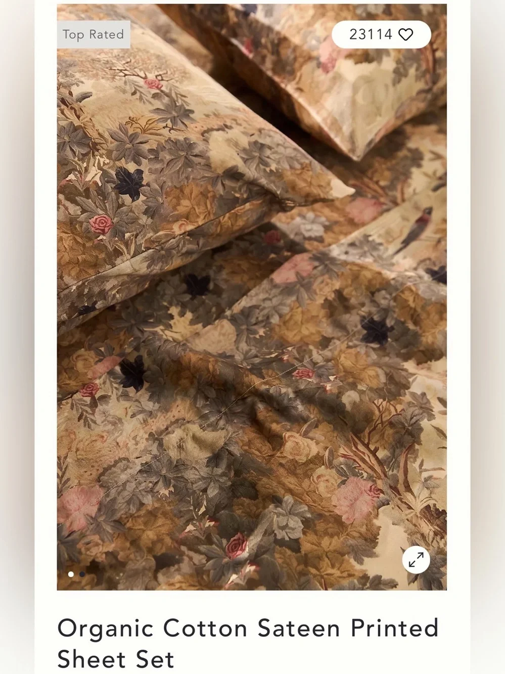 Anthropologie Cotton Sateen Sheet Set-Queen